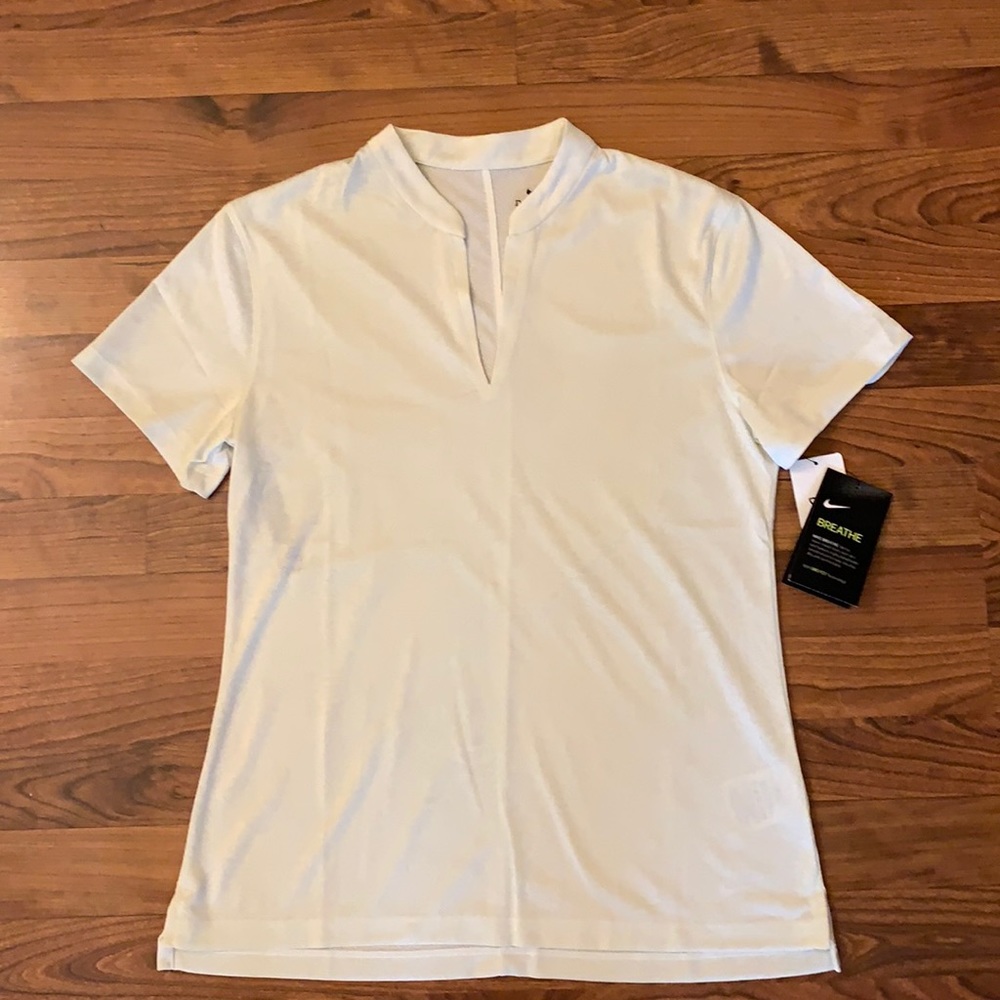 NWT Nike Ladies Cream Dri Fit Shirt small